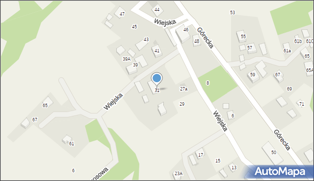 Brenna, Wiejska, 31, mapa Brenna