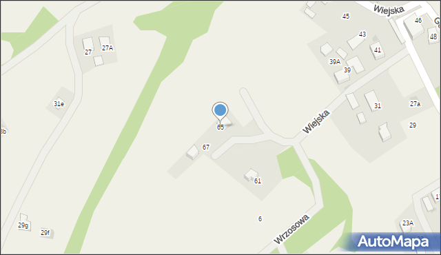 Brenna, Wiejska, 65, mapa Brenna