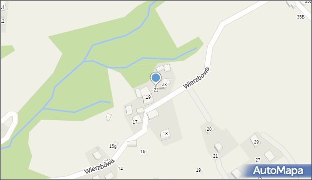 Brenna, Wierzbowa, 21, mapa Brenna