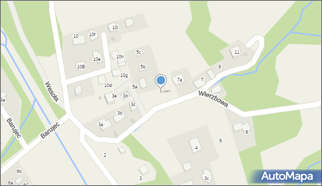 Brenna, Wierzbowa, 5, mapa Brenna