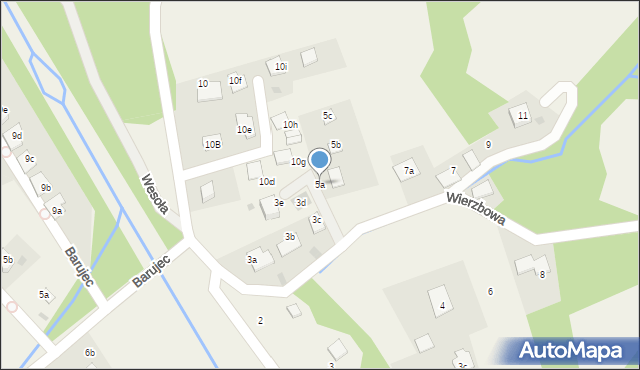 Brenna, Wierzbowa, 5a, mapa Brenna