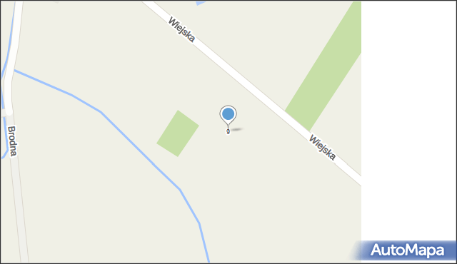 Brodna, Wiejska, 9, mapa Brodna
