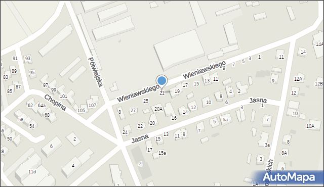 Brodnica, Wieniawskiego Henryka, 21, mapa Brodnica