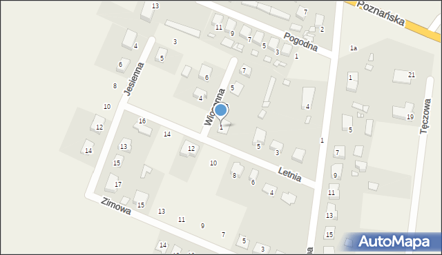 Brodowo, Wiosenna, 1, mapa Brodowo