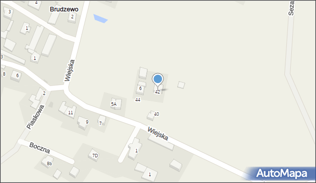 Brudzewo, Wiejska, 42, mapa Brudzewo