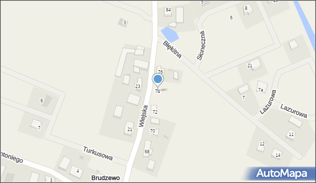 Brudzewo, Wiejska, 74, mapa Brudzewo