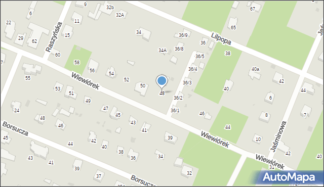 Brwinów, Wiewiórek, 48, mapa Brwinów