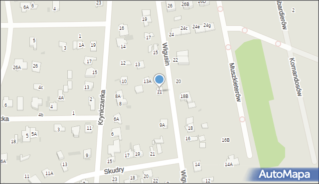 Brwinów, Wigusin, 11, mapa Brwinów