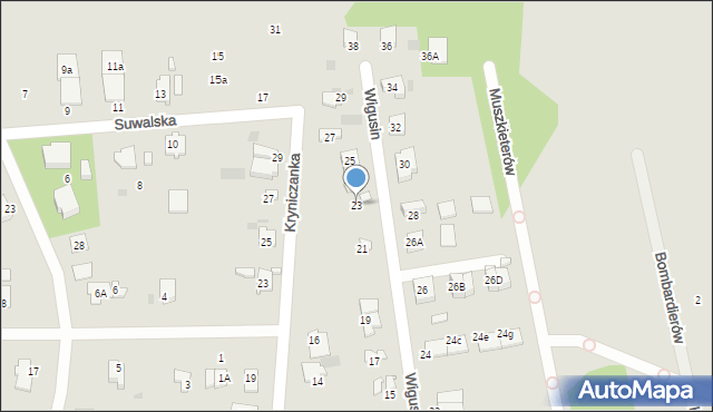 Brwinów, Wigusin, 23, mapa Brwinów