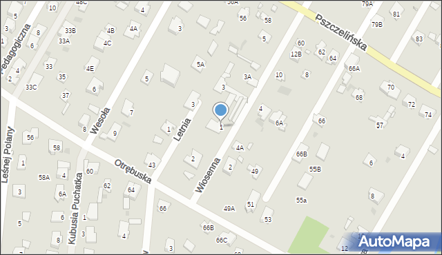 Brwinów, Wiosenna, 1, mapa Brwinów