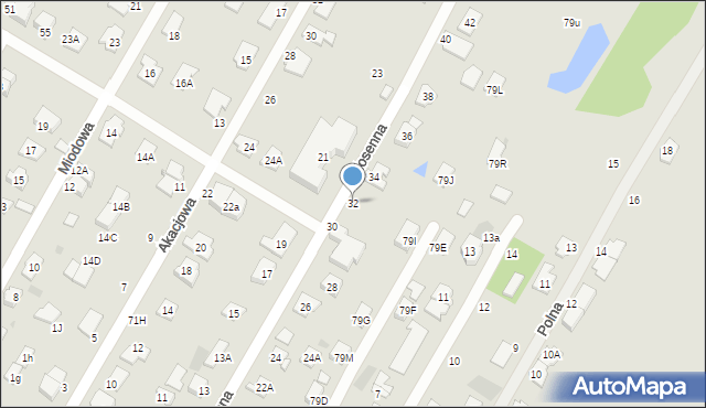 Brwinów, Wiosenna, 32, mapa Brwinów