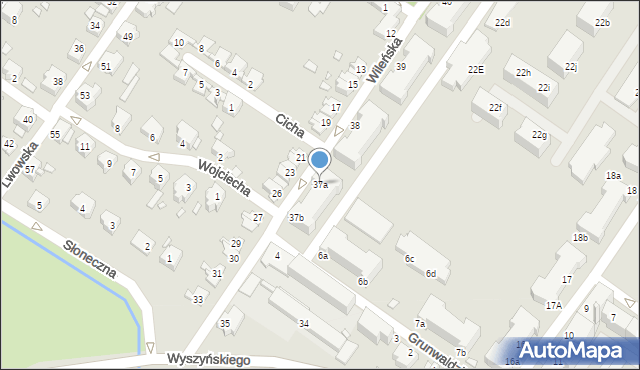Brzeg, Wileńska, 37a, mapa Brzeg