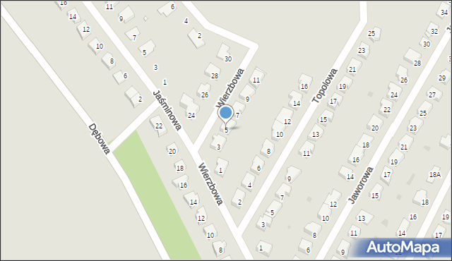Brzeg Dolny, Wierzbowa, 5, mapa Brzeg Dolny