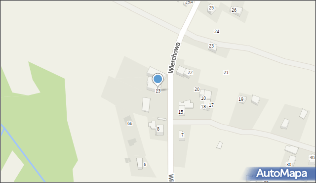 Brzegi, Wierchowa, 13, mapa Brzegi