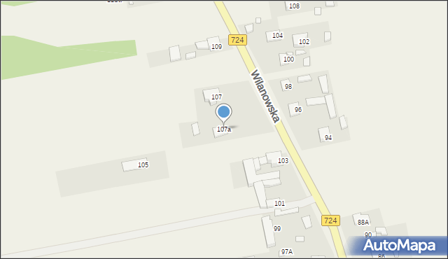 Brześce, Wilanowska, 107a, mapa Brześce