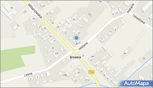 Brześce, Wilanowska, 18, mapa Brześce