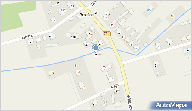 Brześce, Wilanowska, 25, mapa Brześce