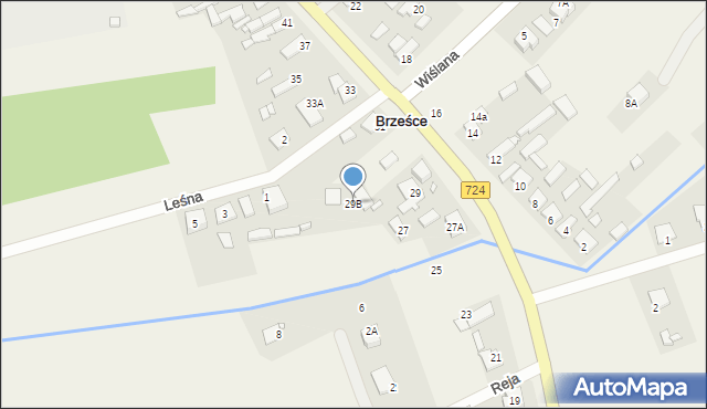 Brześce, Wilanowska, 29B, mapa Brześce