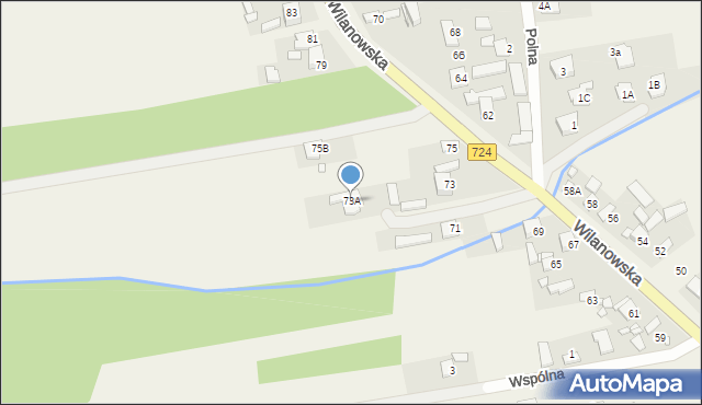 Brześce, Wilanowska, 73A, mapa Brześce