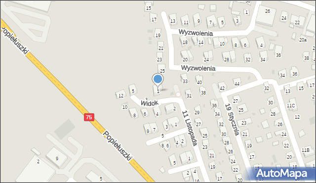 Brzesko, Widok, 1, mapa Brzesko