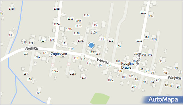 Brzesko, Wiejska, 115, mapa Brzesko