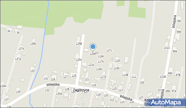 Brzesko, Wiejska, 121d, mapa Brzesko