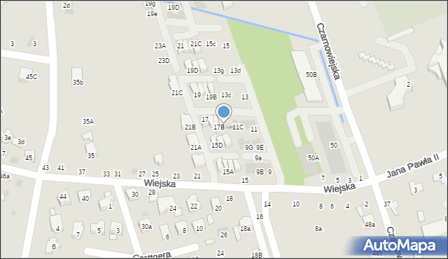 Brzesko, Wiejska, 17C, mapa Brzesko