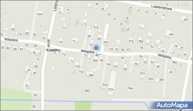 Brzesko, Wiejska, 68, mapa Brzesko