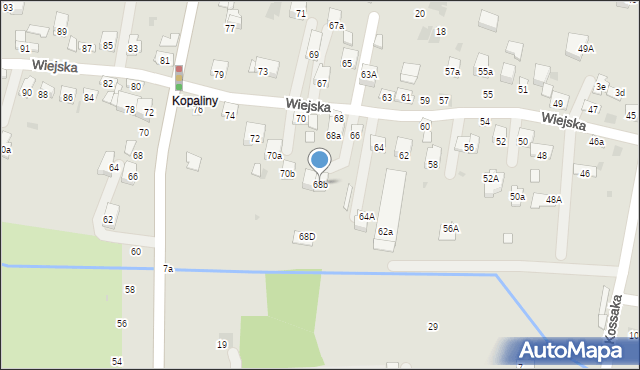 Brzesko, Wiejska, 68b, mapa Brzesko