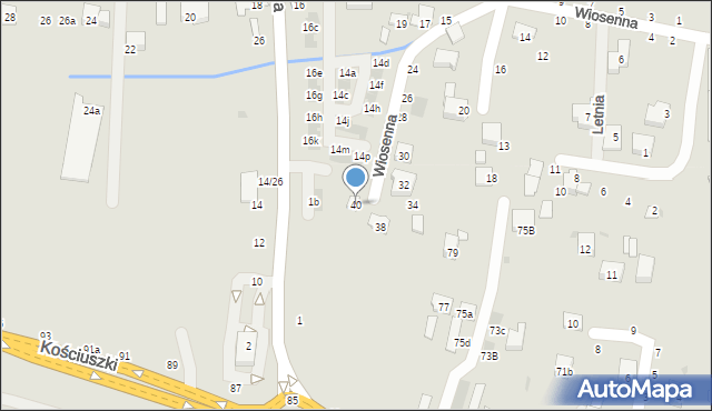 Brzesko, Wiosenna, 40, mapa Brzesko