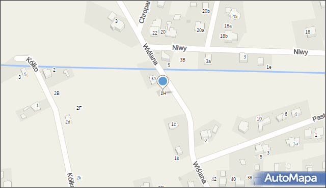 Brzezinka, Wiślana, 1H, mapa Brzezinka
