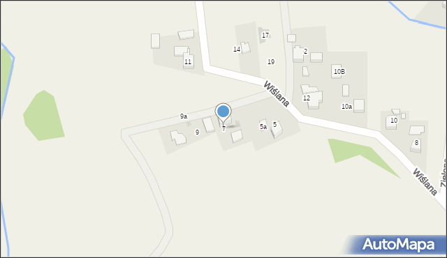 Brzezinka, Wiślana, 7, mapa Brzezinka