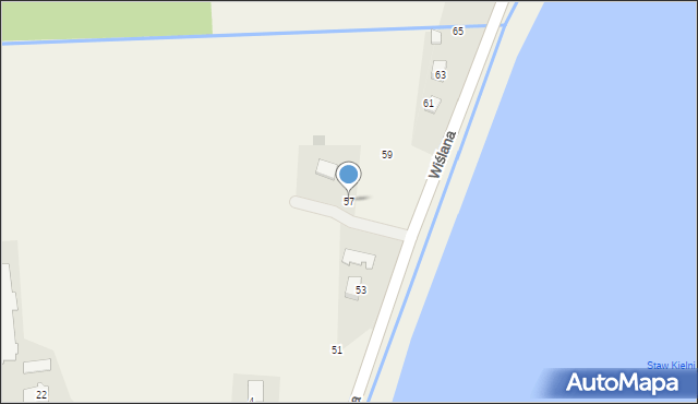 Brzeźnica, Wiślana, 57, mapa Brzeźnica