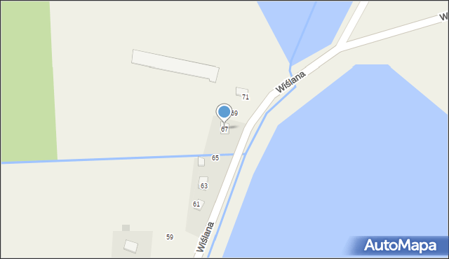 Brzeźnica, Wiślana, 67, mapa Brzeźnica