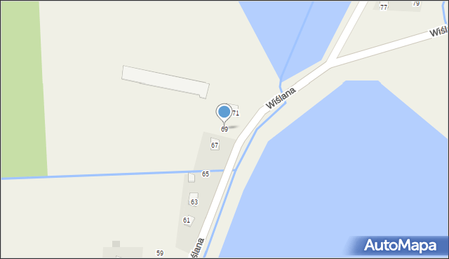 Brzeźnica, Wiślana, 69, mapa Brzeźnica