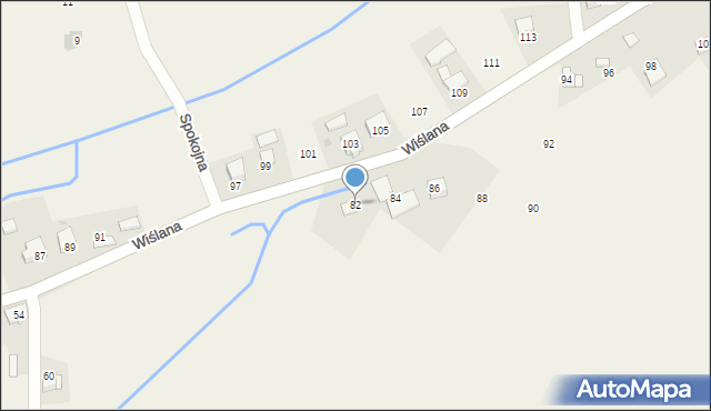 Brzeźnica, Wiślana, 82, mapa Brzeźnica