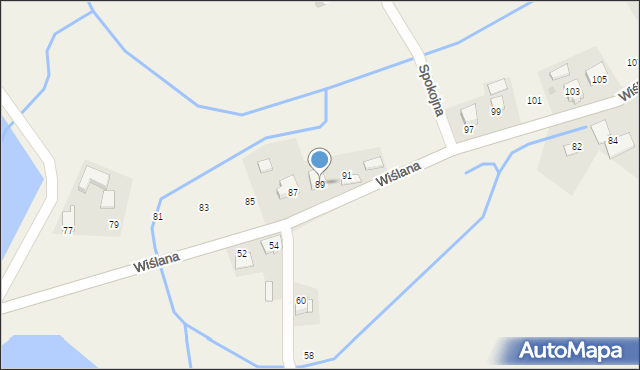 Brzeźnica, Wiślana, 89, mapa Brzeźnica