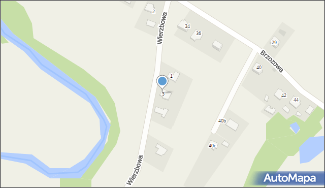 Brzeźnica, Wierzbowa, 3, mapa Brzeźnica