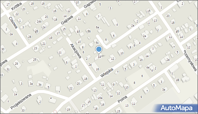 Brzoza, Wiejska, 14, mapa Brzoza