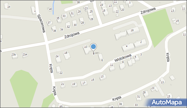 Brzozów, Widokowa, 8, mapa Brzozów