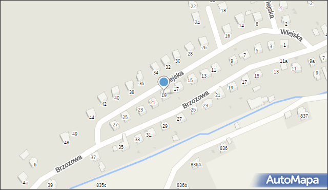 Brzozów, Wiejska, 19, mapa Brzozów
