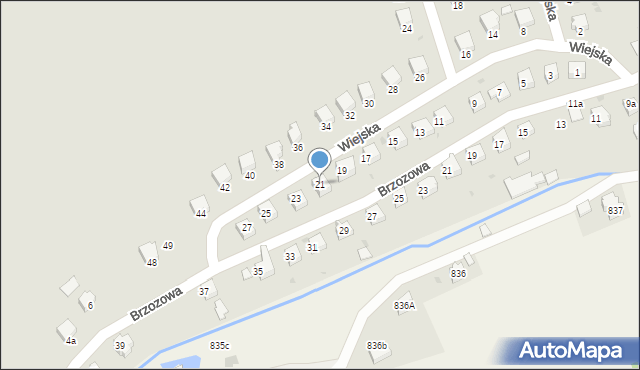 Brzozów, Wiejska, 21, mapa Brzozów