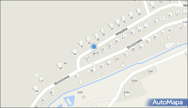 Brzozów, Wiejska, 25, mapa Brzozów