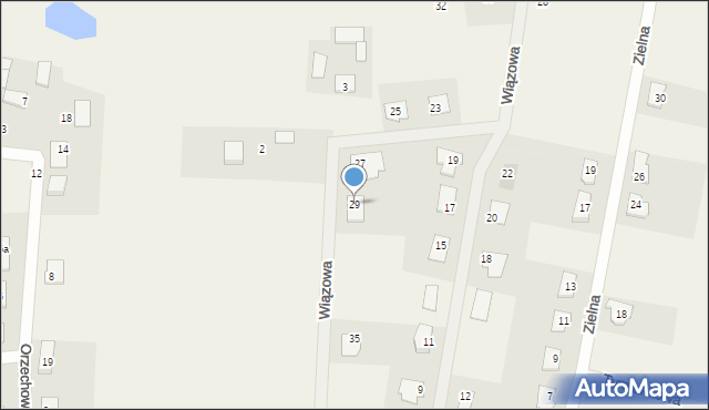 Brzozówka, Wiązowa, 29, mapa Brzozówka