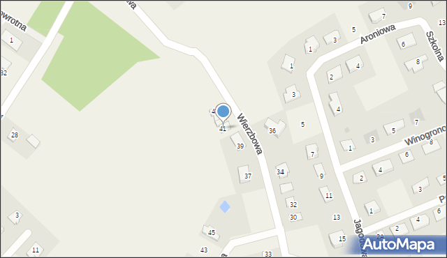 Brzozówka, Wierzbowa, 41, mapa Brzozówka