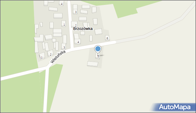 Brzozówka, Wieluńska, 5, mapa Brzozówka
