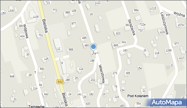 Buczkowice, Wierzbowa, 173, mapa Buczkowice