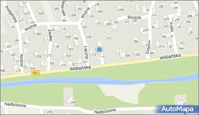 Buczkowice, Wiślańska, 128, mapa Buczkowice