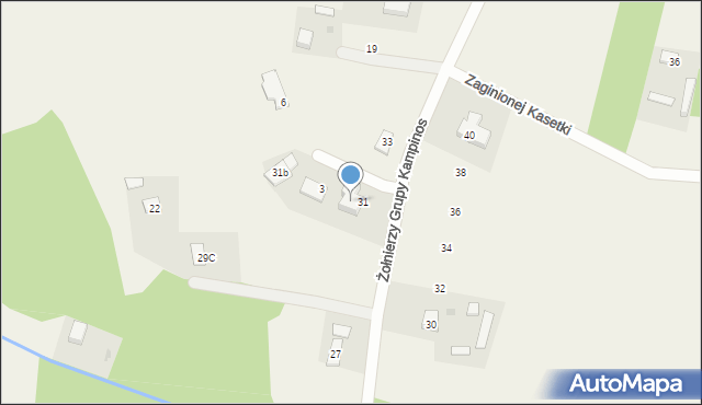 Budy Zosine, Wierszy, 1, mapa Budy Zosine