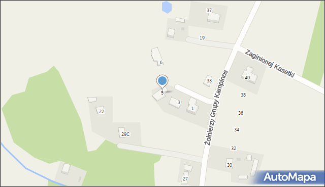 Budy Zosine, Wierszy, 5, mapa Budy Zosine